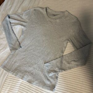 Old Navy Heather Gray Ribbed Crewneck Top